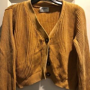Old Navy Yellow Cardigan Sweater